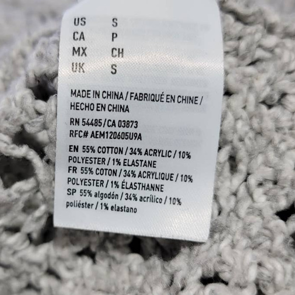 American Eagle Outfitters Grey Knitted Long Sleeve Sweater Size Small - Picture 5 of 7
